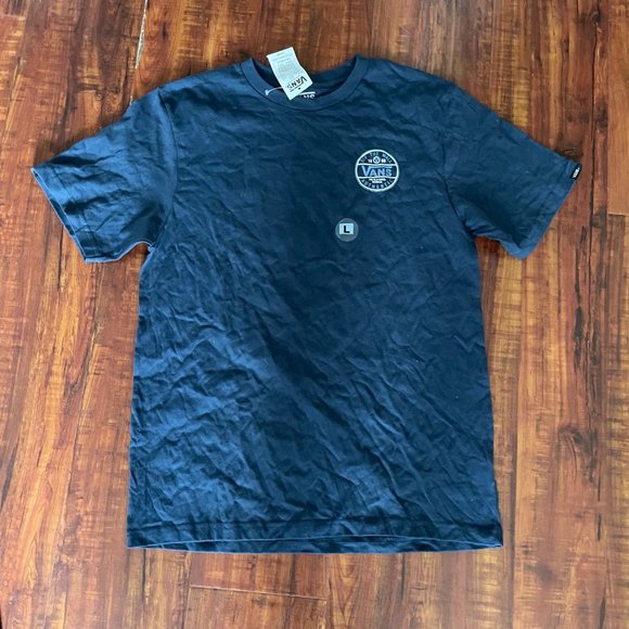 Vans Off The Wall Boys T Shirt Sz L 12/14 Blue Logo Short Sleeve Old Skool - Picture 3 of 10